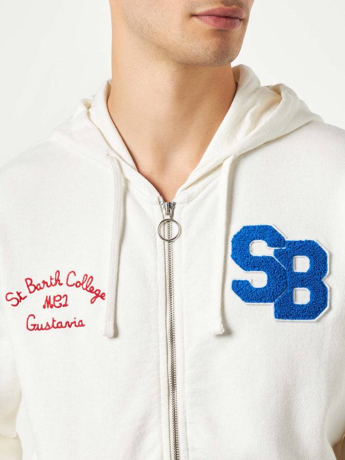 Mc2 Saint Barth Felpa Da Uomo In Cotone Con Patch E Ricami