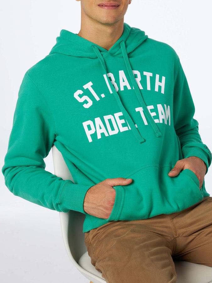 Mc2 Saint Barth Felpa in cotone con cappuccio con stampa St. Barth Padel Team