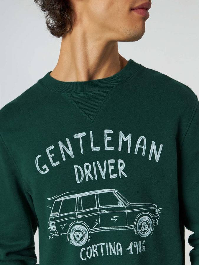 Mc2 Saint Barth Felpa In Cotone Con Scritta Gentleman Driver Cortina