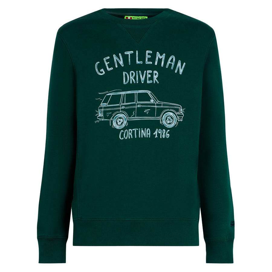 Mc2 Saint Barth Felpa In Cotone Con Scritta Gentleman Driver Cortina