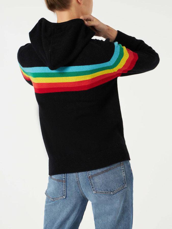 Mc2 Saint Barth Felpa In Maglia Con Intarsio Arcobaleno