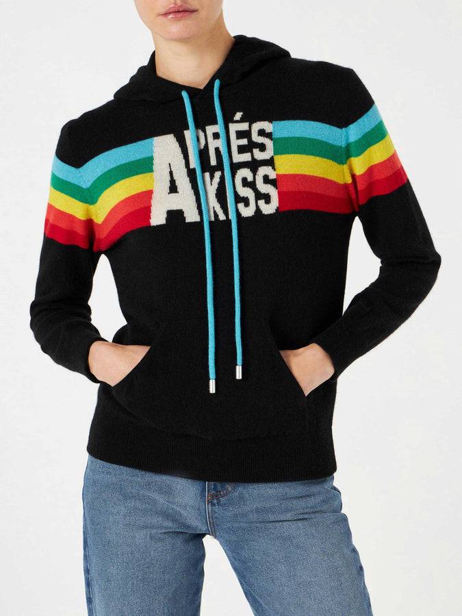 Mc2 Saint Barth Felpa in maglia con intarsio arcobaleno