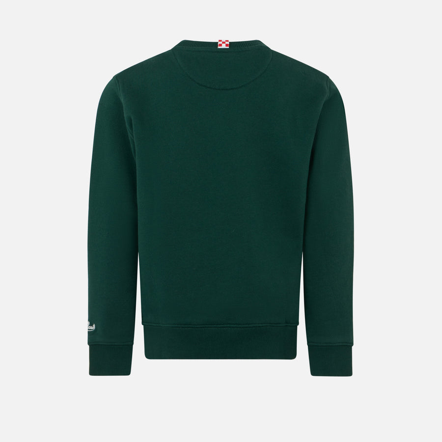 Mc2 Saint Barth Felpa Verde Girocollo Da Bambino Con Stampa Snoopy | EDIZIONE SPECIALE SNOOPY PEANUTS™