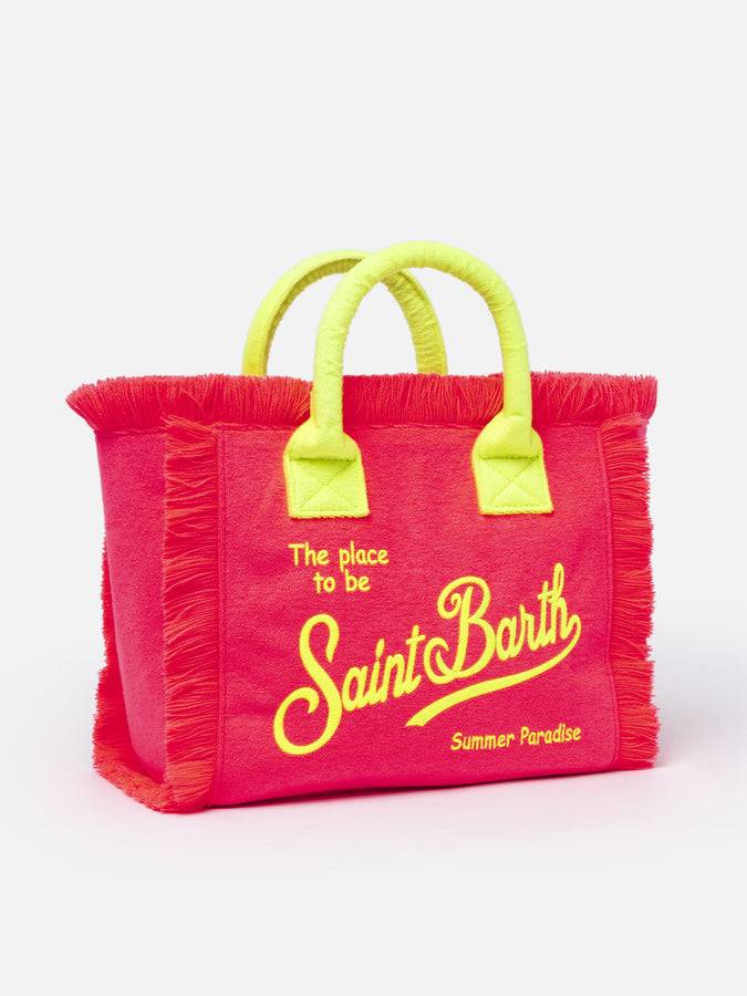 Mc2 Saint Barth Fluo Pink Terry Embossed Colette Sponge Handbag