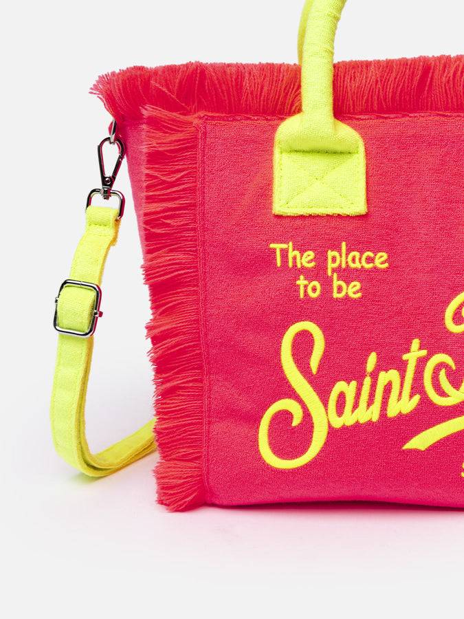 Mc2 Saint Barth Fluo Pink Terry Embossed Colette Sponge Handbag