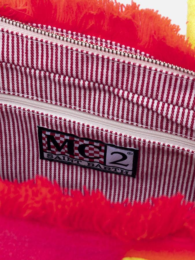 Mc2 Saint Barth Fluo Pink Terry Embossed Colette Sponge Handbag