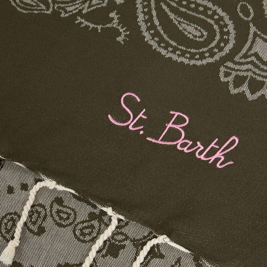 Mc2 Saint Barth Fouta In Morbido Jacquard Con Bordo A Onde
