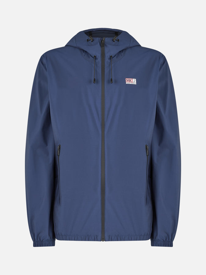 Mc2 Saint Barth Giacca A Vento Da Uomo Solaro In Tessuto Leggero Blu Navy Con Cappuccio