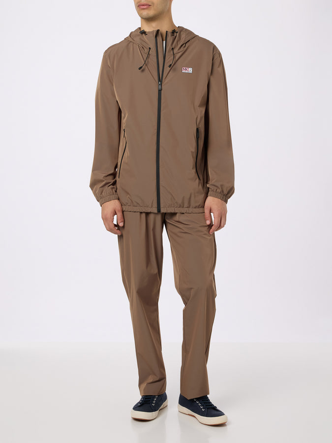 Mc2 Saint Barth Giacca A Vento Da Uomo Solaro In Tessuto Leggero Verde Kaki Con Cappuccio