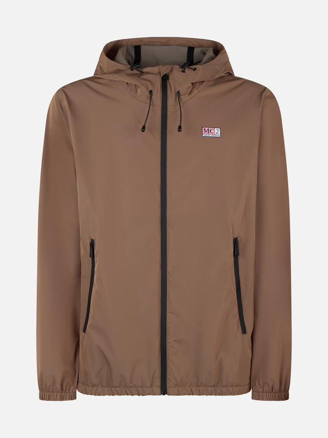 Mc2 Saint Barth Giacca A Vento Da Uomo Solaro In Tessuto Leggero Verde Kaki Con Cappuccio