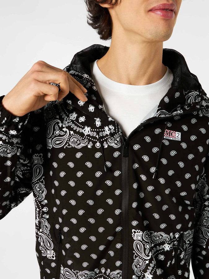 Mc2 Saint Barth Giacca A Vento Leggera Da Uomo Con Cappuccio E Stampa Bandana
