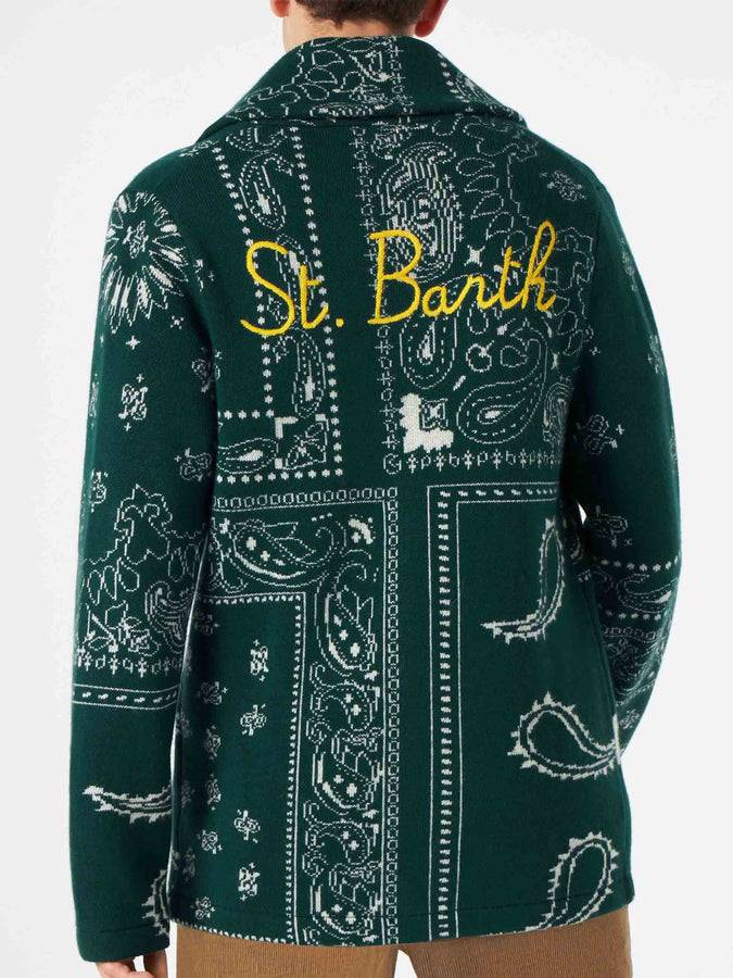 Mc2 Saint Barth Giacca da uomo in maglia con stampa bandana