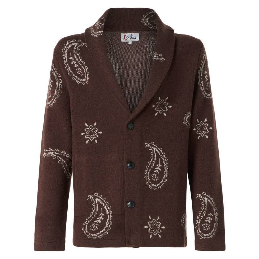 Mc2 Saint Barth Giacca Da Uomo In Maglia Con Stampa Paisley