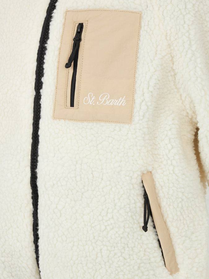 Mc2 Saint Barth Giacca Sherpa Da Bambino Con Stampa Capitan America | EDIZIONE SPECIALE MARVEL