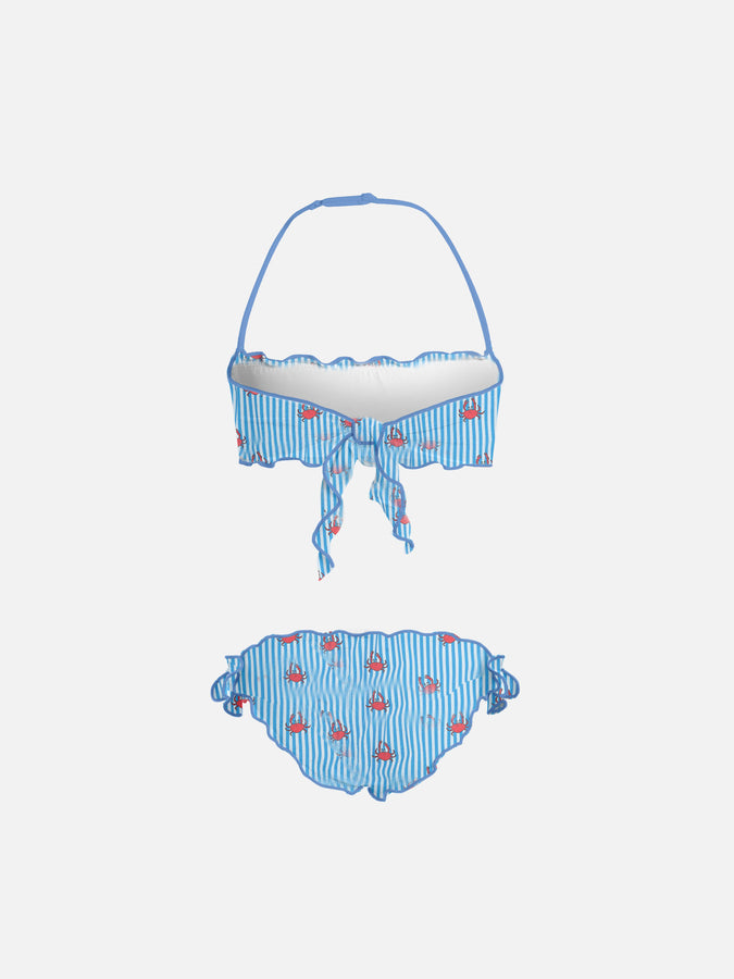 Mc2 Saint Barth Girl Classic Bandeau Bikini Emy With Crab Print