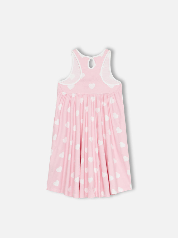 Mc2 Saint Barth Girl Cotton Dress Masha With Print And "I Love St Barth" Embroidery