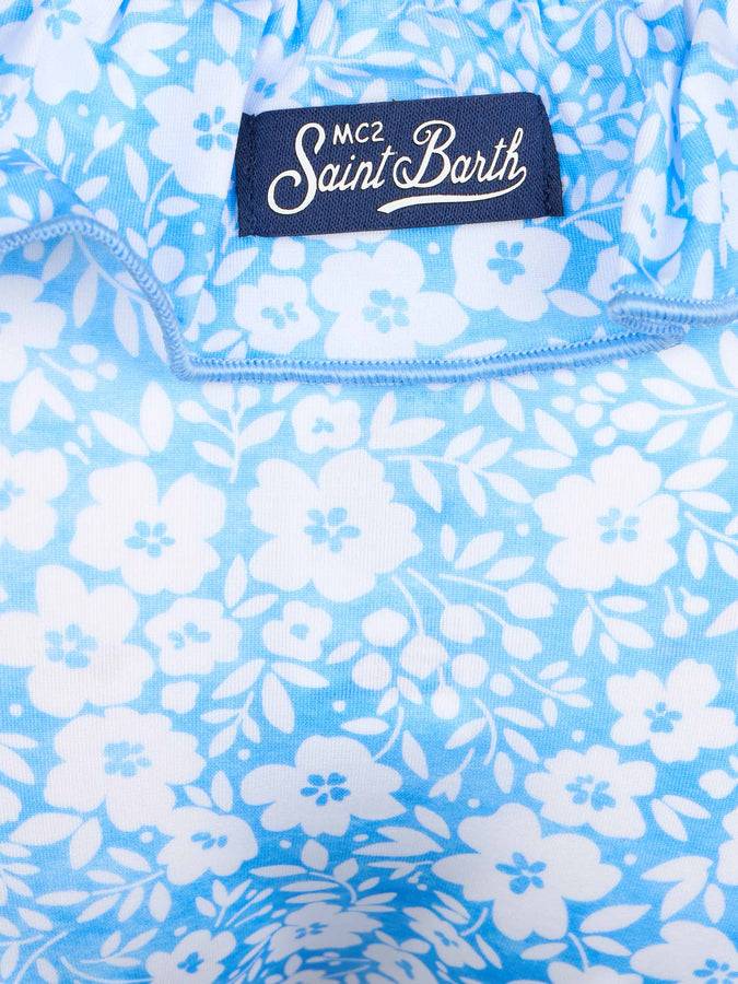 Mc2 Saint Barth Girl Ruffled Swim Briefs Melly With Flower Print