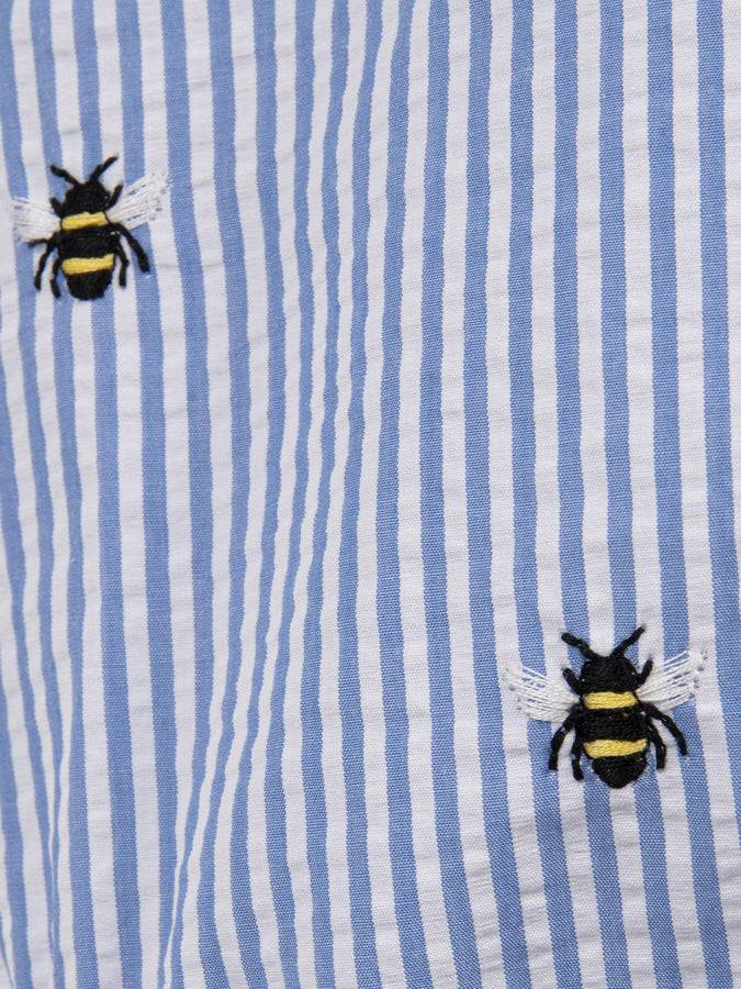 Mc2 Saint Barth Girl Seersucker Cotton One Piece Swimsuit Tilda With Ruffled Straps