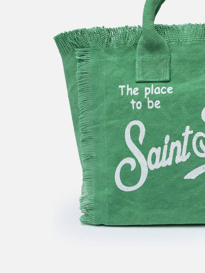 Mc2 Saint Barth Green Cotton Canvas Colette Handbag