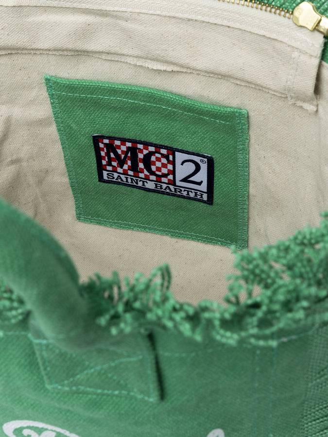 Mc2 Saint Barth Green Cotton Canvas Colette Handbag