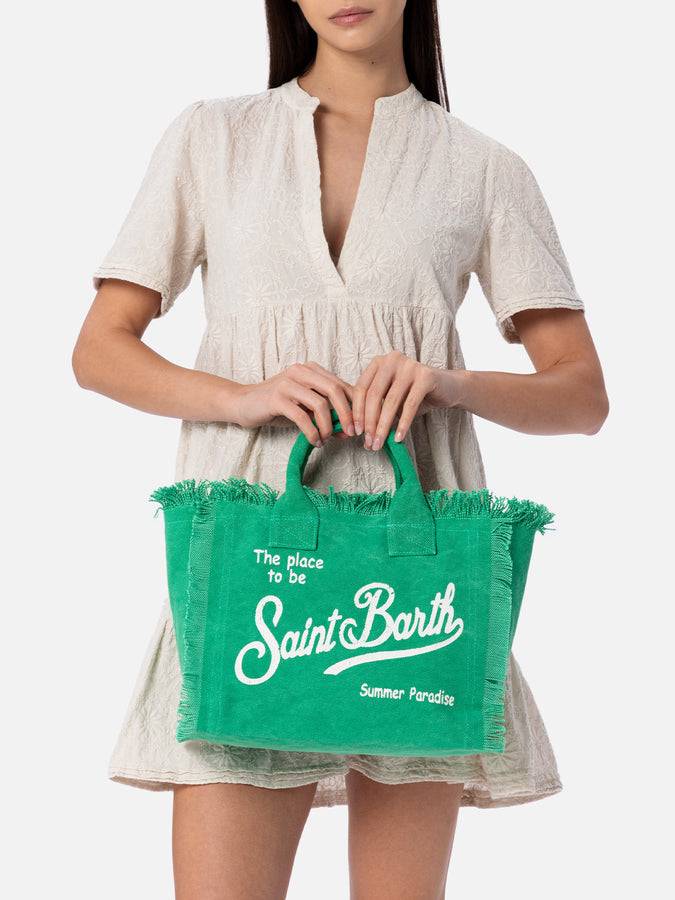 Mc2 Saint Barth Green Cotton Canvas Colette Handbag
