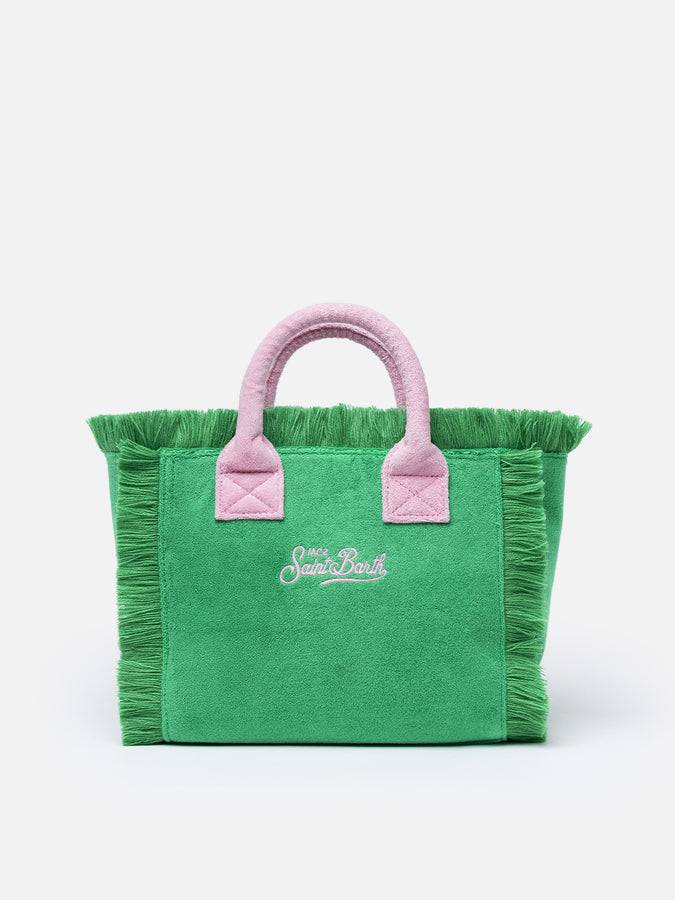 Mc2 Saint Barth Green Terry Embossed Colette Sponge Handbag
