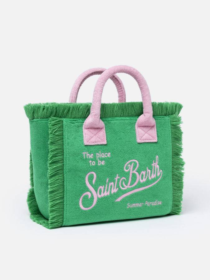Mc2 Saint Barth Green Terry Embossed Colette Sponge Handbag