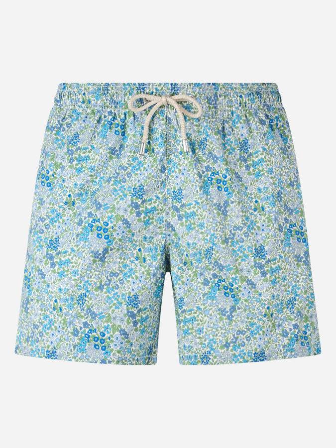 Mc2 Saint Barth Joanna Luise print mid-length swim shorts| MADE WITH LIBERTY FABRIC