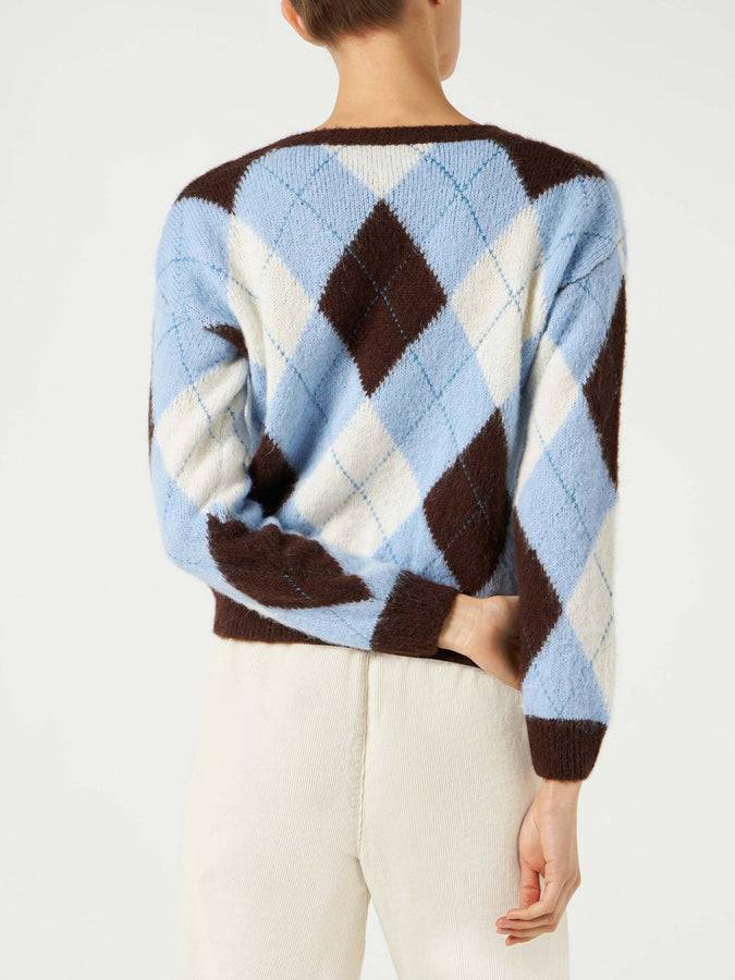 Mc2 Saint Barth Maglia Cropped Da Donna Con Fantasia A Rombi
