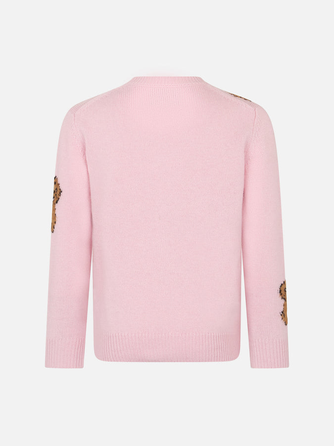 Mc2 Saint Barth Maglia Da Bambina Girocollo A Costine Morbide Con Ricamo St. Barth Friend