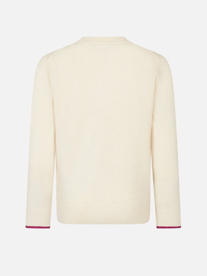 Mc2 Saint Barth Maglia Da Bambina Girocollo Bianca Con Stampa Barbie | EDIZIONE SPECIALE BARBIE