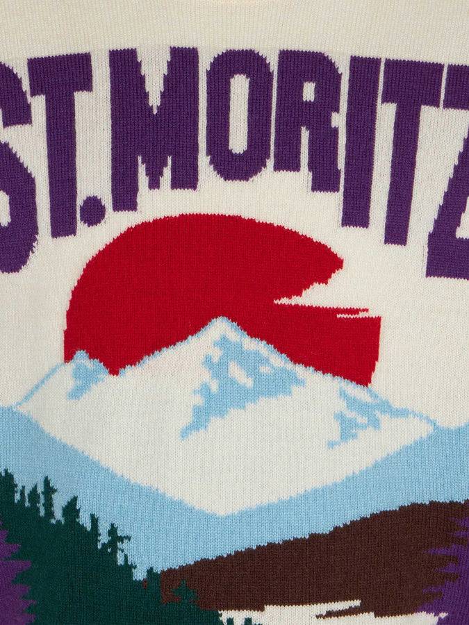 Mc2 Saint Barth Maglia Da Bambina Girocollo Con Cartolina Di St. Moritz