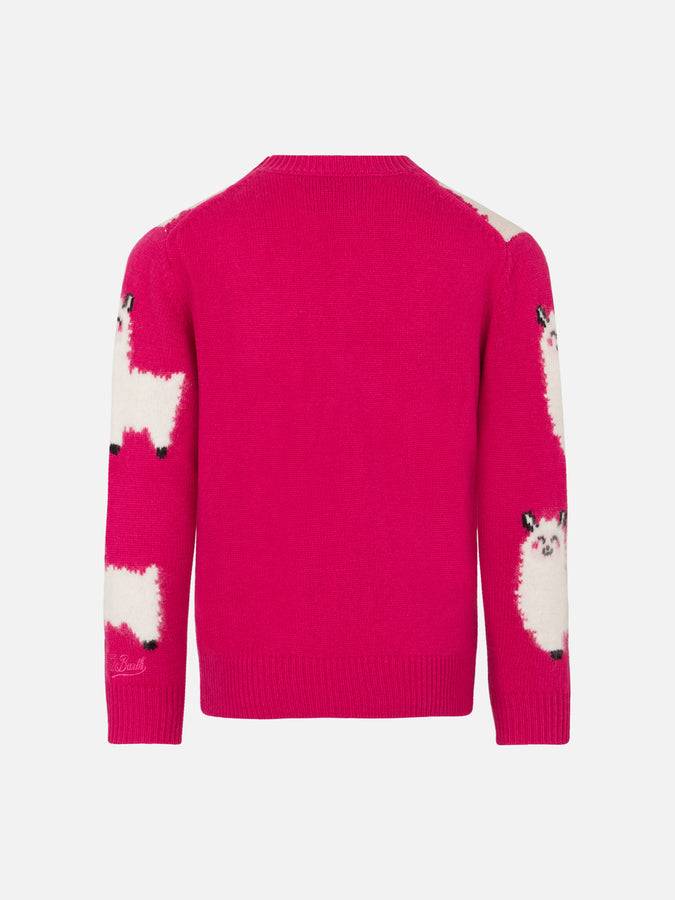 Mc2 Saint Barth Maglia Da Bambina Girocollo Con Ricamo L'Am<3ur
