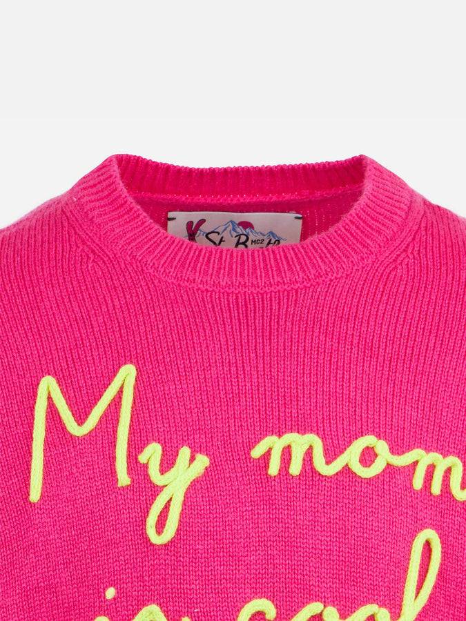 Mc2 Saint Barth Maglia Da Bambina Girocollo Con Ricamo My Mom Is Cool