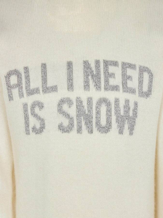 Mc2 Saint Barth Maglia Da Bambina Girocollo Con Scritta All I Need Is Snow