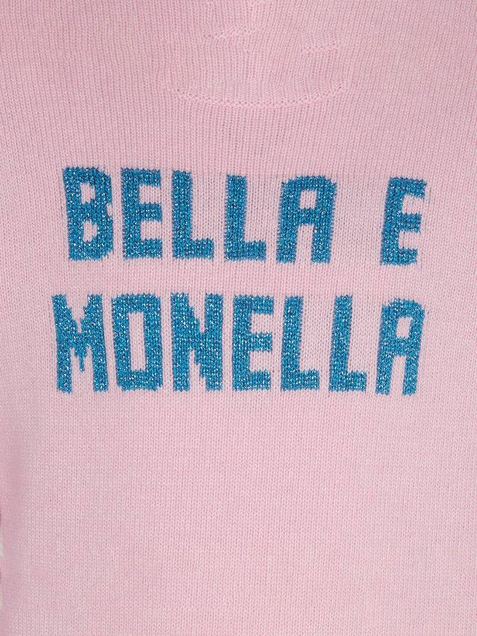 Mc2 Saint Barth Maglia Da Bambina Girocollo Con Scritta Bella E Monella