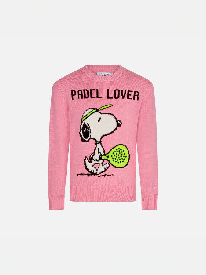 Mc2 Saint Barth Maglia da bambina girocollo con stampa Snoopy Padel | SNOOPY PEANUTS™ EDIZIONE SPECIALE