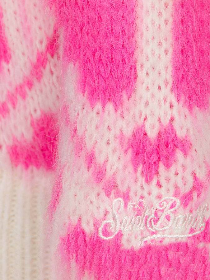 Mc2 Saint Barth Maglia Da Bambina Girocollo Garzata Con Stampa Cuori