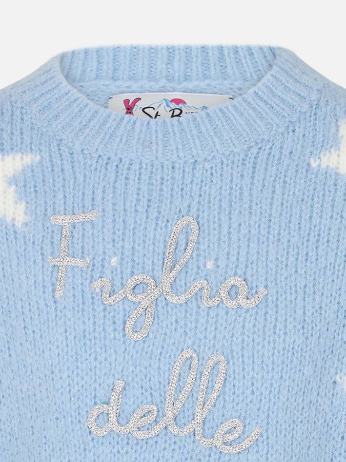 Mc2 Saint Barth Maglia Da Bambina Girocollo Morbida Con Stelle E Ricamo Figlia Delle Stelle | EDIZIONE SPECIALE DI NIKI DJ