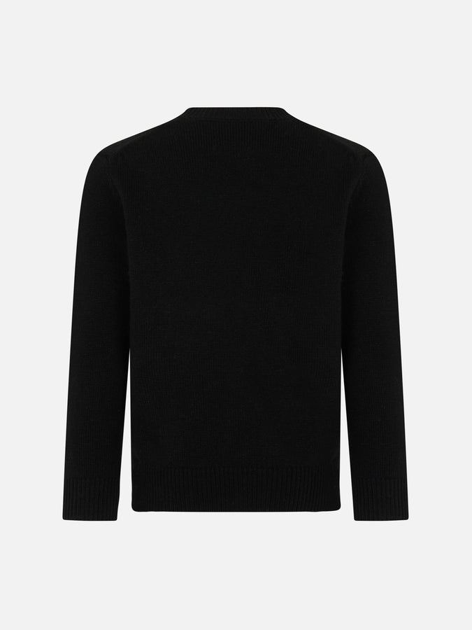 Mc2 Saint Barth Maglia Da Bambina Girocollo Nera Con Stampa Strass Splendida Splendente | EDIZIONE SPECIALE DI NIKI DJ