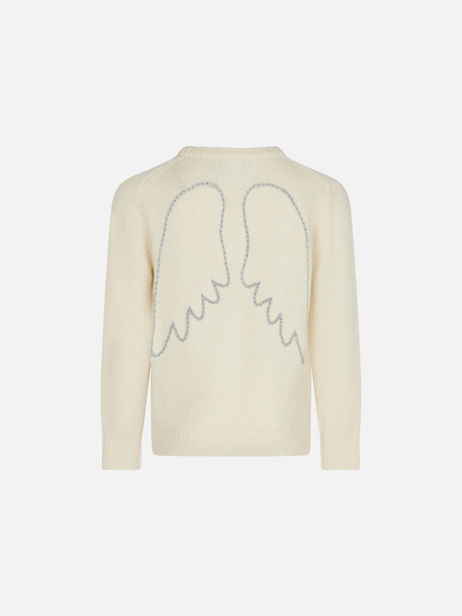 Mc2 Saint Barth Maglia Da Bambina Ricamo Ali D'angelo