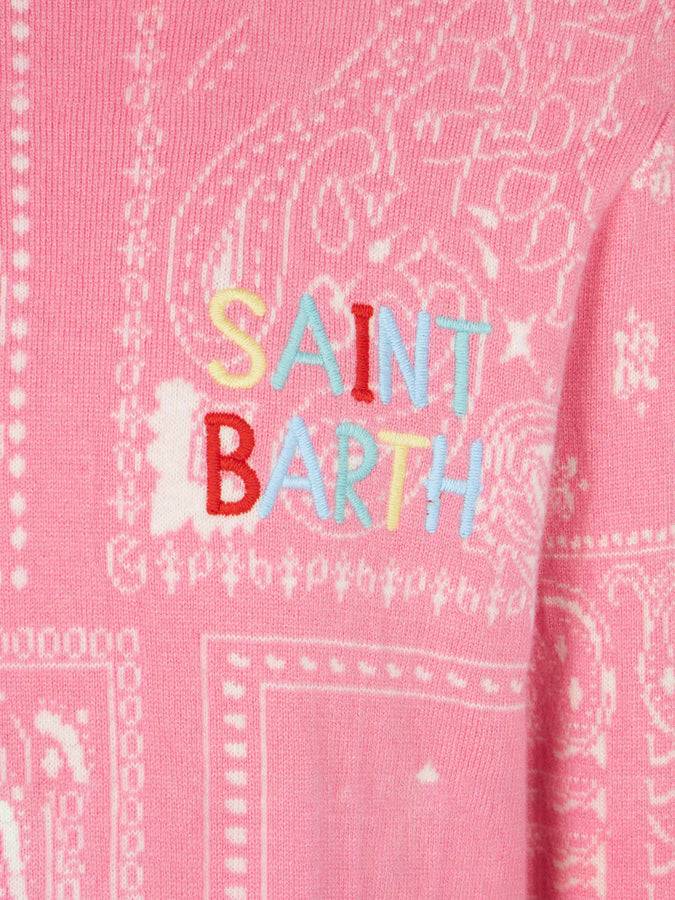 Mc2 Saint Barth Maglia Da Bambina Stampa Bandana Con Ricamo Saint Barth