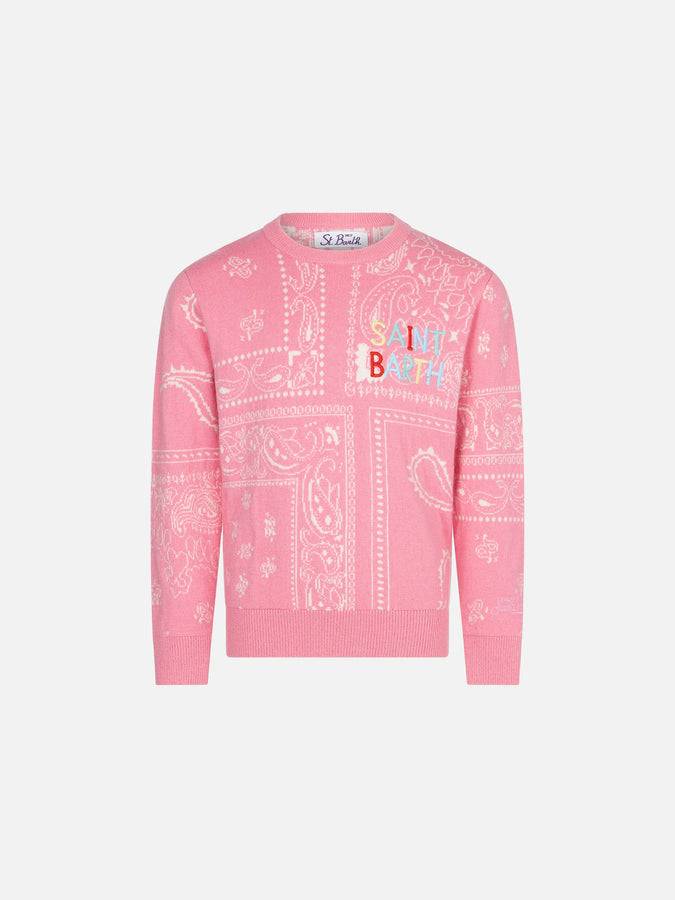 Mc2 Saint Barth Maglia da bambina stampa bandana con ricamo Saint Barth