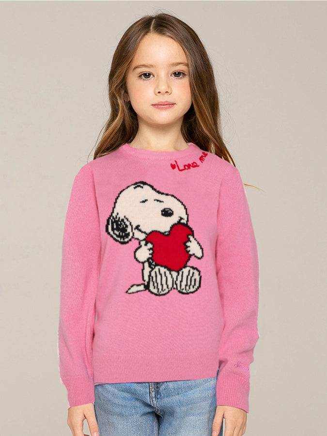 Mc2 Saint Barth Maglia Da Bambina Stampa Snoopy Con Ricamo Love Me | Edizione Speciale Peanuts™