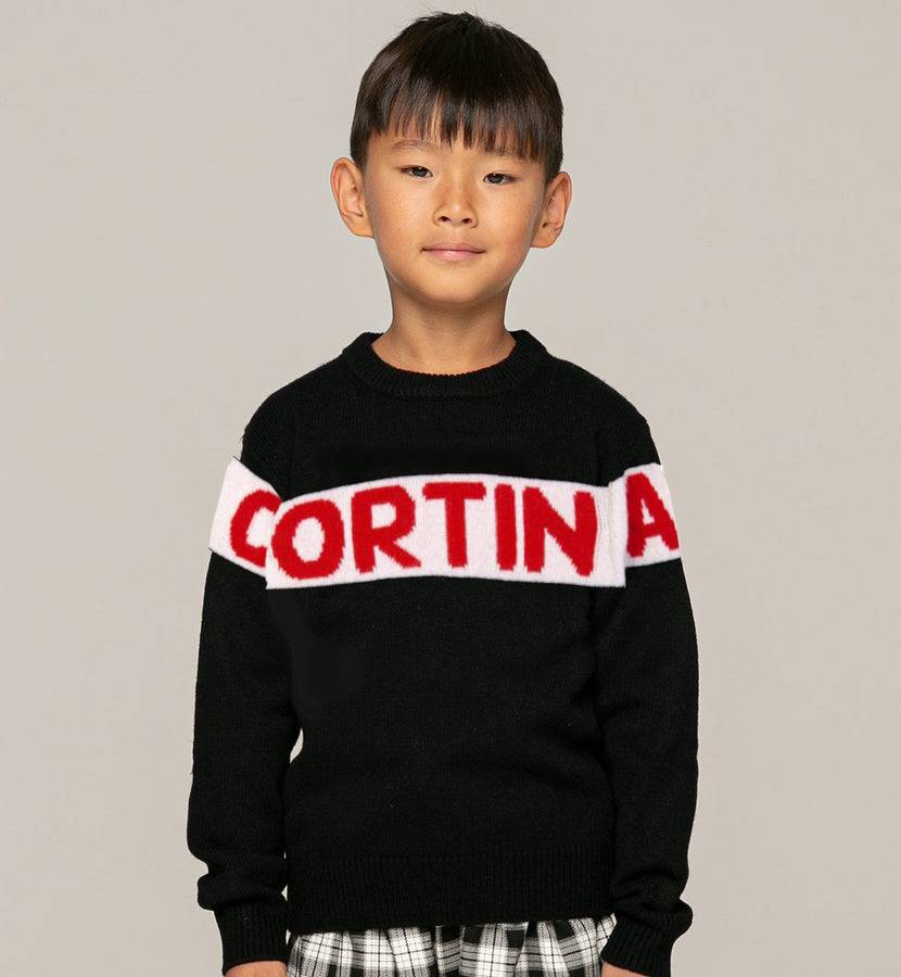 Mc2 Saint Barth Maglia Da Bambino Blu Grafica Cortina Rossa