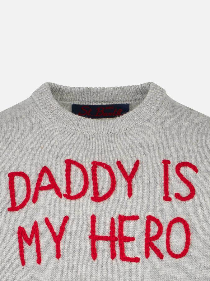 Mc2 Saint Barth Maglia Da Bambino Con Ricamo Daddy Is My Hero