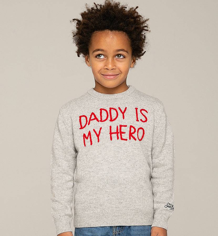 Mc2 Saint Barth Maglia Da Bambino Con Ricamo Daddy Is My Hero