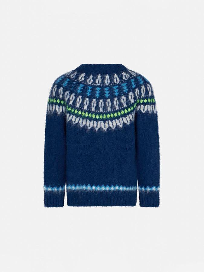Mc2 Saint Barth Maglia Da Bambino Garzata Con Jacquard Islandese