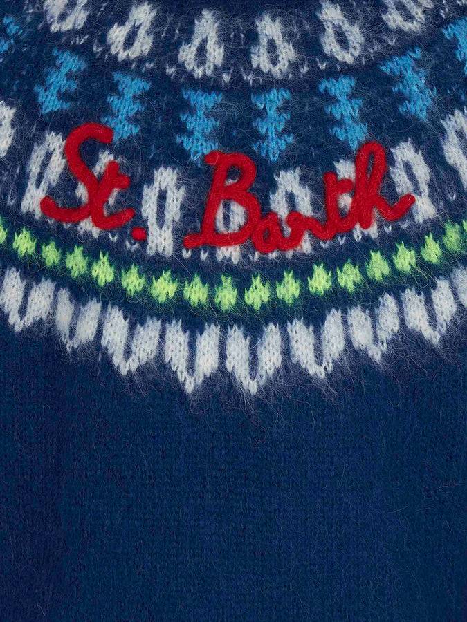 Mc2 Saint Barth Maglia Da Bambino Garzata Con Jacquard Islandese