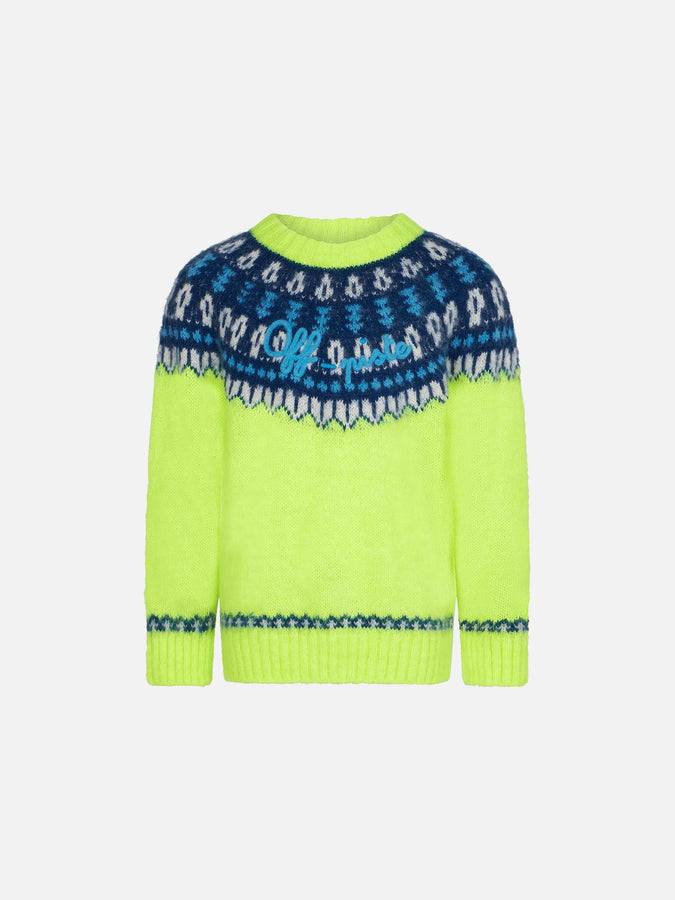 Mc2 Saint Barth Maglia da bambino giallo fluo con jacquard islandese